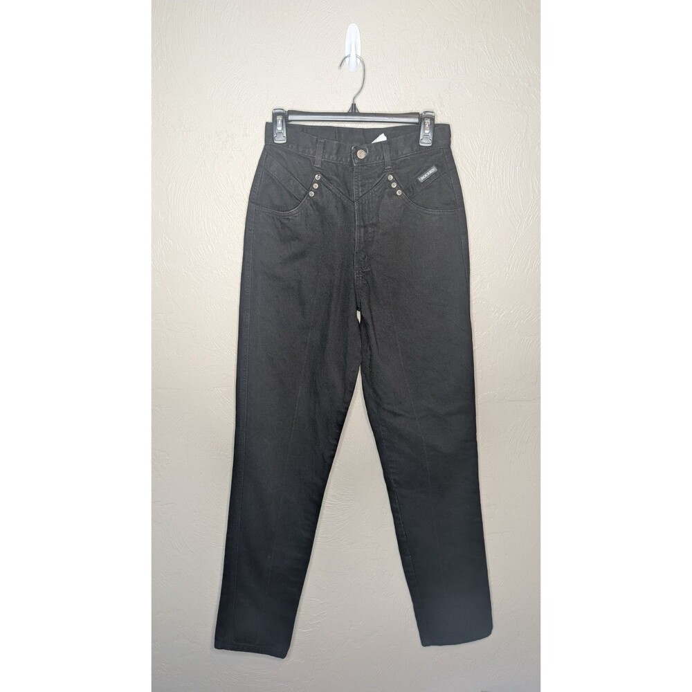 VTG Rockies Women’s 29 Bareback Yoke Front Western Cowgirl Black Jeans 36" Ins
